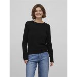 pull col rond noir femme
