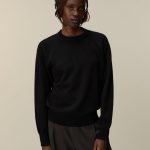 pull col rond noir femme
