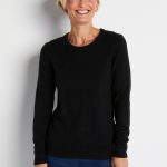 pull col rond noir femme