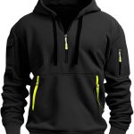 pull noir homme capuche