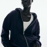 sweat à capuche bleu marine femme