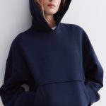 sweat à capuche bleu marine femme