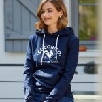 sweat à capuche bleu marine femme