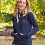 sweat à capuche bleu marine femme