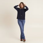 sweat à capuche bleu marine femme