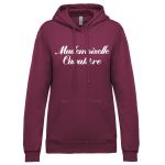 sweat a capuche bordeaux