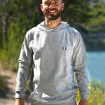sweat à capuche gris