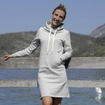 sweat à capuche gris femme