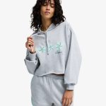 sweat à capuche gris femme