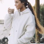 sweat blanc capuche femme