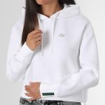 sweat blanc capuche femme