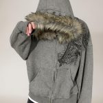 sweat capuche fourrure homme
