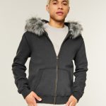 sweat capuche fourrure homme