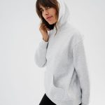 sweat capuche gris femme