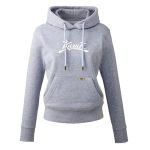 sweat capuche gris femme