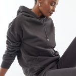 sweat capuche gris femme