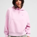 sweat capuche rose femme