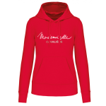 sweat capuche rouge femme