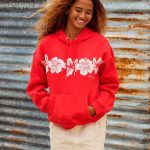 sweat capuche rouge femme