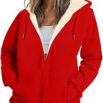 sweat capuche rouge femme