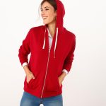 sweat capuche rouge femme