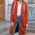 sweat long à capuche femme