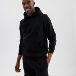 sweat noir a capuche homme