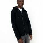 sweat noir a capuche homme